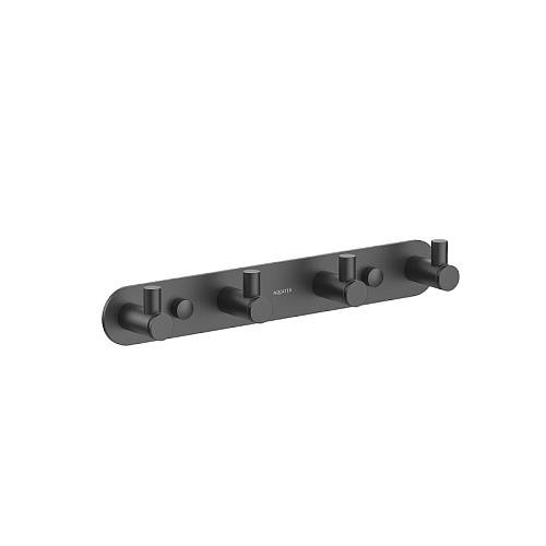 Планка Aquatek AQ4123MB Европа с 4 крючками, черный матовый Планка Aquatek AQ4123MB Европа с 4 крючками, черный матовый