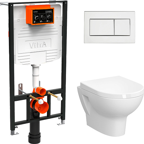 Комплект 4 в 1 Vitra 9012B003-7206 Zentrum: подвесной унитаз L-box + быстросъемное сиденье с микролифтом + инсталляция для монтажа + клавиша смыва глянцевый хром Комплект 4 в 1 Vitra 9012B003-7206 Zentrum: подвесной унитаз L-box + быстросъемное сиденье с микролифтом + инсталляция для монтажа + клавиша смыва глянцевый хром