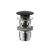 Донный клапан Vincea DPU-1B01MB клик-клак G 1.1/4, с переливом, черный
