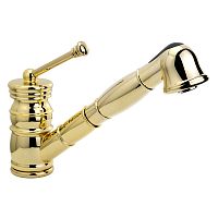 Смеситель Migliore 18284 Cucina Queen для кухни монокомандный, c выдвижной лейкой, золото