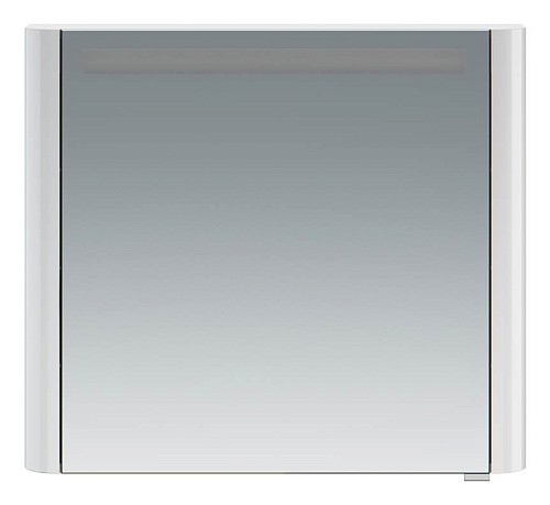 Зеркальный шкаф AM.PM M30MCL0801WG Sensation, левый, 80х70 см, с подсветкой, белый глянец купить недорого в интернет-магазине Керамос