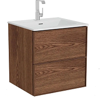 Тумба Vitra 67154 Metropol Edge с раковиной 60х53 см, подвесная, c 2 ящиками, ореховое дерево