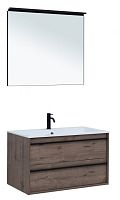 Комплект мебели Aquanet 00271958 Lino для ванной комнаты, темное дерево