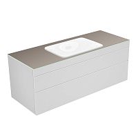 Тумба Keuco 31573720000 Edition 400 под умывальник 140х53.5 см, белый/стекло глянцевое трюфель