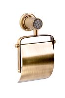 Держатель Boheme 10921-BR-B Royal Crystal Bronze для туалетной бумаги с крышкой, бронза/черный