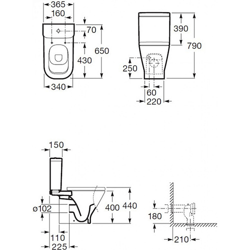 Унитаз напольный Roca Gap 342477000 (exp)