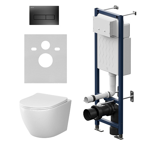 Комплект: Унитаз, Инсталляция, Кнопка смыва AM.PM LIKE IS110338.801901 Комплект: Унитаз, Инсталляция, Кнопка смыва AM.PM LIKE IS110338.801901