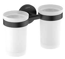 Стакан Aquatek AQ4117MB Европа с держателем двойной, черный матовый