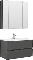 Комплект мебели Aquanet 00241388 Алвита для ванной комнаты, серый купить недорого в интернет-магазине Керамос
