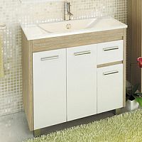 Тумба Comforty 00004152036 Тулуза напольная 90х47 см, с раковиной Quadro 90, сосна лоредо