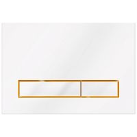 Смывная клавиша KKPol SPP/039/0/K (350/PPB/039-00-05) M08 V3 для инсталляции, белый/золото глянец/белый