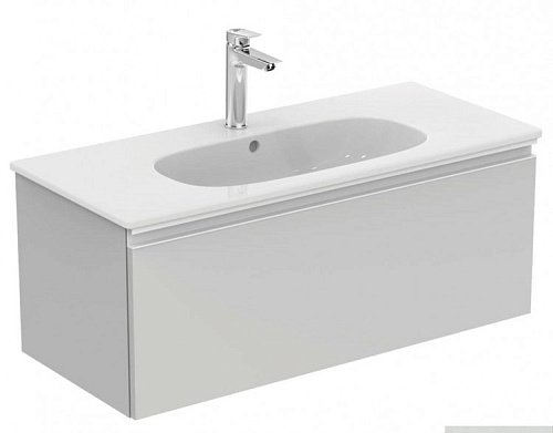 Тумба Ideal Standard T0048PH Tesi для раковины 100х44 см, подвесная, с ящиком, Gloss Light Grey (светло-серый глянцевый/ручка - светло-серый матовый) Тумба Ideal Standard T0048PH Tesi для раковины 100х44 см, подвесная, с ящиком, Gloss Light Grey (светло-серый глянцевый/ручка - светло-серый матовый)