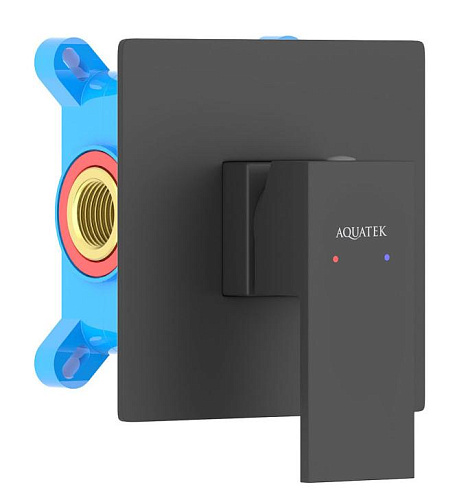 Смеситель Aquatek AQ1666MB Либра для душа (внешняя и скрытая часть), черный матовый Смеситель Aquatek AQ1666MB Либра для душа (внешняя и скрытая часть), черный матовый