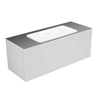 Тумба Keuco 31583700000 Edition 400 под умывальник 140х53.5 см, белый/стекло глянцевое антрацит