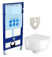 Комплект Aquatek SET Дива: рама Standard INS-0000012 (без клавиши и крепежа) + унитаз AQ2012-00 с тонким сиденьем Soft-close, белый