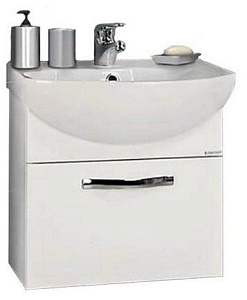 Тумба Акватон 1A140301AA010 Ария 50 под раковину, 47х30 см, белый,хром глянец