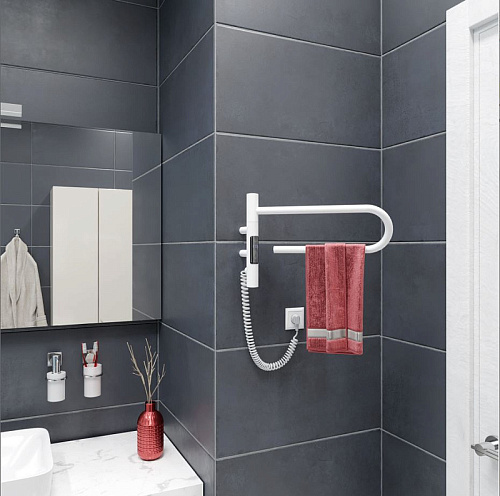 Полотенцесушитель электрический Vincea VTD-1P1WE 39x25 см, таймер, белый