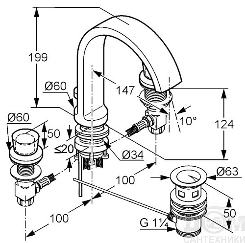 Смеситель для раковины Kludi Joop 551430505