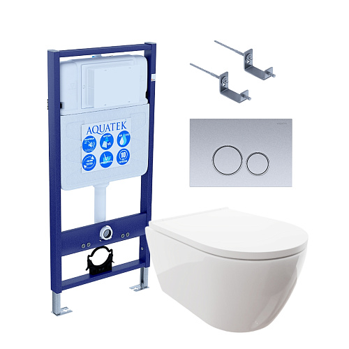 Инсталляция с подвесным унитазом Aquatek Поларис SET AQUATEK ПОЛАРИС-019 4в1