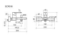Смеситель для ванны/душа Sancos Studio SC9018BN
