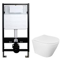 Комплект: Унитаз, инсталляция, сидением микролифт Azario сантехника Azario AZ-100-100F+87266
