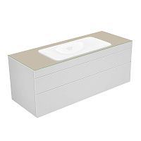 Тумба Keuco 31583750000 Edition 400 под умывальник 140х53.5 см, белый/стекло матовое кашемир