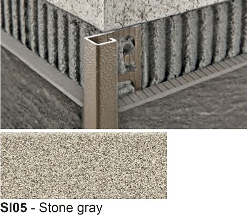 Профиль для отделки и защиты PROJOLLY SQUARE Progress Profiles PJQA10-SL05, алюминий окрашенный stone line