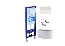 Комплект: Унитаз, Инсталляция, Кнопка смыва Aquatek ЕВРОПА Set AQUATEK ЕВРОПА New-013 4в1