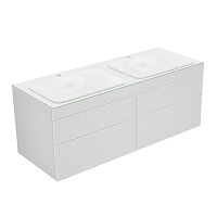 Тумба Keuco 31575270100 Edition 400 под умывальник 140х53.5 см, белый/стекло белое матовое