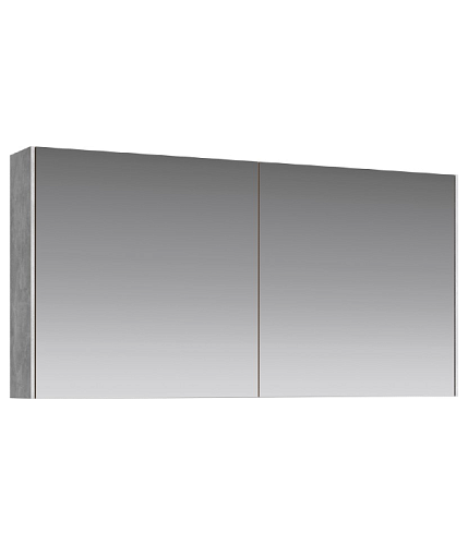 Зеркальный шкаф Aqwella MOB0412+MOB0717BS Mobi подвесной 120х60 см, бетон светлый снят с производства