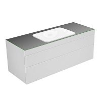 Тумба Keuco 31573700000 Edition 400 под умывальник 140х53.5 см, белый/стекло глянцевое антрацит