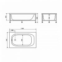 Ванна акриловая BelBagno  BB101-140-70