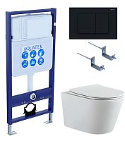 Комплект Aquatek SET Вега-012 4 в 1: рама Standard INS-0000012 + крепеж KKI-0000002 + кнопка KDI-0000012 + унитаз AQ1905-00 с крышкой-сиденьем Soft-close, белый