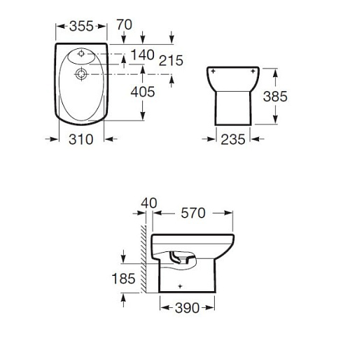 Биде напольное Roca Dama Senso 357514000 купить недорого в интернет-магазине Керамос Биде напольное Roca Dama Senso 357514000 купить недорого в интернет-магазине Керамос