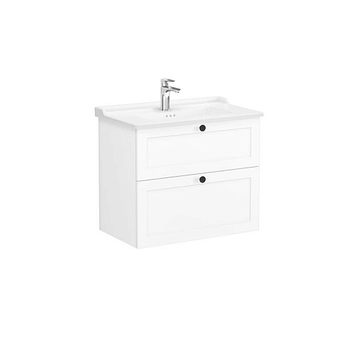 Тумба Vitra 68869 Root Classic с классической раковиной 80х47 см, подвесная, MWHITE (матовый белый) купить недорого в интернет-магазине Керамос