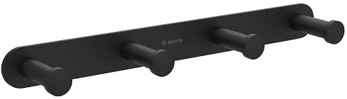 Крючок Deante ADJ_N14L Jasmin четверной на планке, Nero (черный) купить недорого в интернет-магазине Керамос