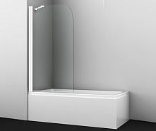Шторка для ванны WasserKRAFT 35P01-80WHITE Fixed Leine 35P неподвижная, прозрачное стекло