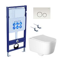 Инсталляция с подвесным унитазом Aquatek ЛУГАНО SET AQUATEK ЛУГАНО-016 4в1
