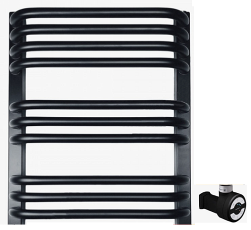 Сет №1584_RAL9005 Matt, Полотенцесушитель электрический (левый) 300W 54х50 см Сет №1584_RAL9005 Matt, Полотенцесушитель электрический (левый) 300W 54х50 см