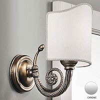 Светильник настенный Eban FAPST----MCR Stella, цвет хром, с абажуром тканевым цвет кремовый