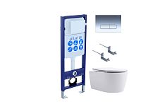 Комплект: Унитаз, Инсталляция, Кнопка смыва Aquatek ЕВРОПА Set AQUATEK ЕВРОПА New-016 4в1