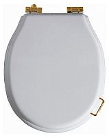 Сиденье для унитаза Simas LA007bi/br Lante, с ручкой, цвет белый/бронза (микролифт)