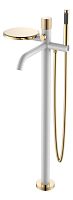 Смеситель напольный Boheme STICK WHITE TOUCH GOLD 129-WG.2