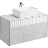 Набор Акватон 1A2763K1MH4C0 Марбл: тумба-раковина 100х46 см, слэйт\белый матовый + раковина MILA накладная 35х50 см