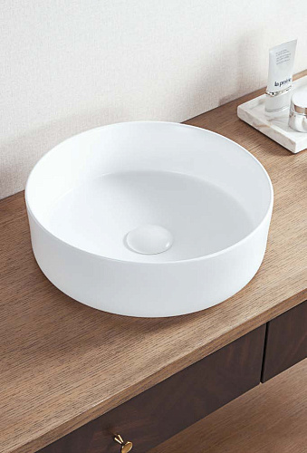 Раковина чаша круглая Керамика глянцевая белая d36 Armadi Art 884-WG