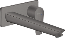 Hansgrohe Смеситель для раковины Hansgrohe Talis E настенный с длинным изливом 71734340, шлифованный черный хром Hansgrohe Смеситель для раковины Hansgrohe Talis E настенный с длинным изливом 71734340, шлифованный черный хром