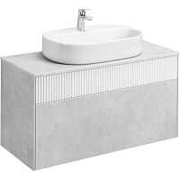 Набор Акватон 1A2763K3MH4C0 Марбл: тумба-раковина 100х46 см, слэйт\белый матовый + раковина Одри накладная 42х62 см Round