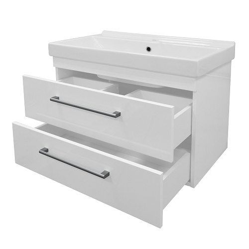 Тумба Loranto CS00039378 Модерн с раковиной, подвесная, 80х44 см, белая снят с производства