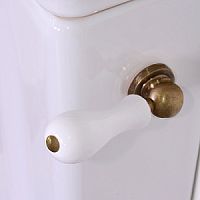 Механизм слива Kerasan 754293br/waldorf Retro с боковой ручкой, для бачка моноблок, бронза