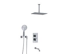 Встраиваемый комплект WasserKRAFT A171568 Thermo для ванны с верхней душевой насадкой, лейкой и изливом Встраиваемый комплект WasserKRAFT A171568 Thermo для ванны с верхней душевой насадкой, лейкой и изливом